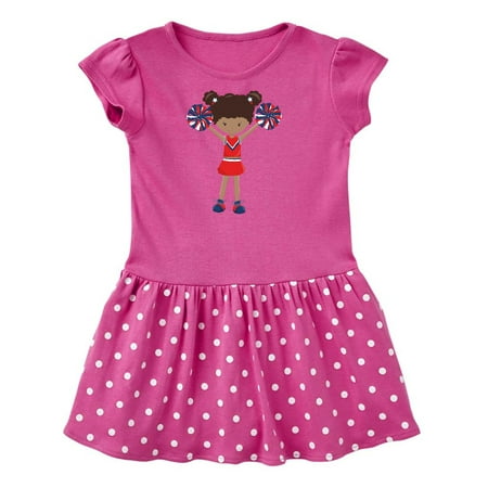

Inktastic African American Girl Cheerleaders Red Uniform Gift Toddler Girl Dress