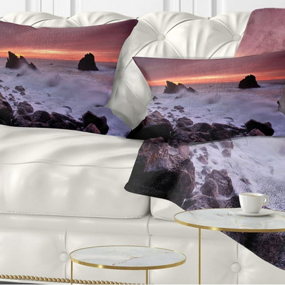Designart 12" x 20" Multi-color Polyester Throw Pillow