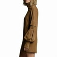 thumbnail image 3 of Female Long Sleeve Dress Mock Neck Slim Fit Bodycon Mini Dresses Caramel Color XS, 3 of 10