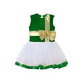 thumbnail image 5 of YONGHS Kids Girls Christmas Santa Claus Costumes Figure Ice Skating Dance Leotard Dress Green 10, 5 of 6