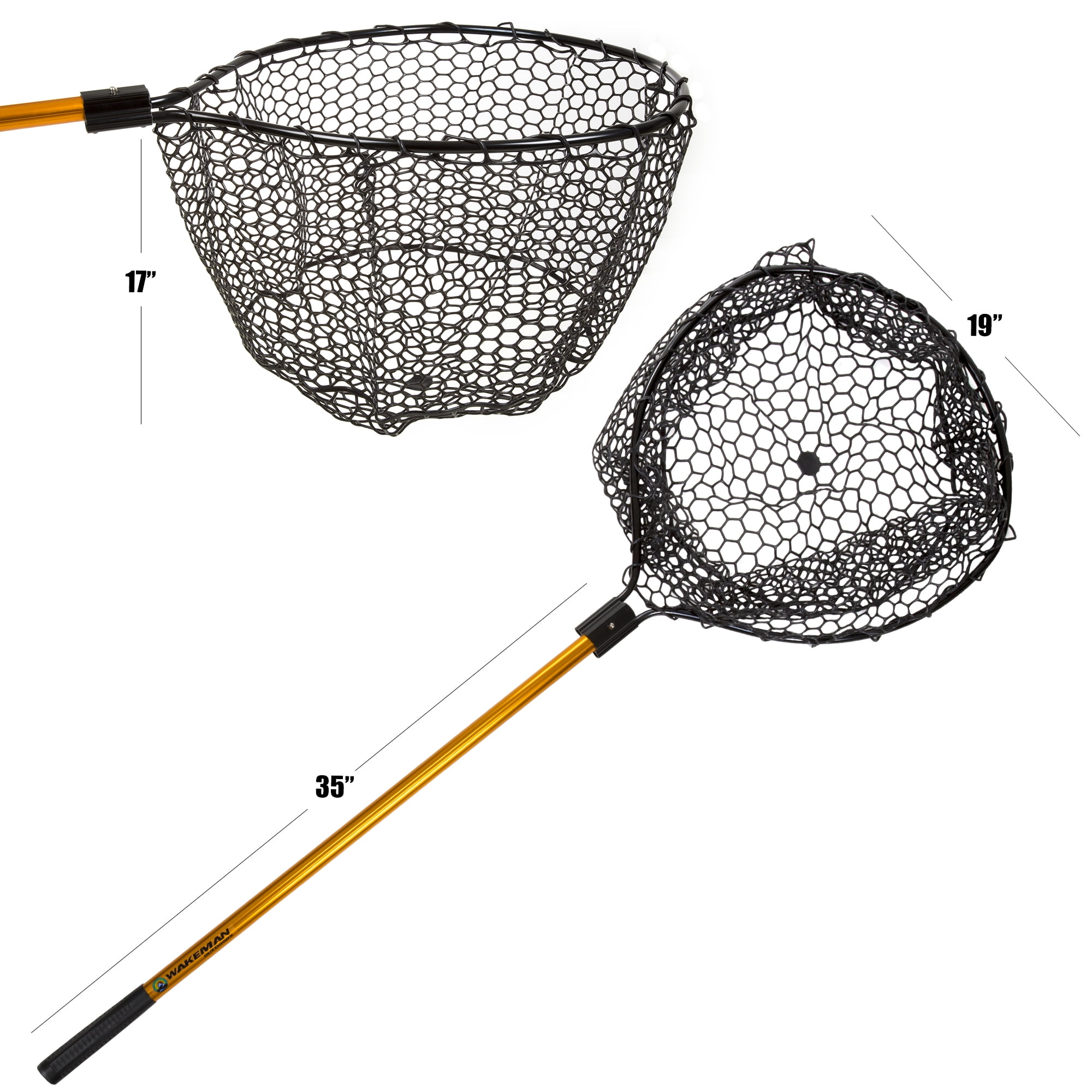Wakeman 56-Inch Retractable Fishing Net with Telescopic Pole (Gold) 