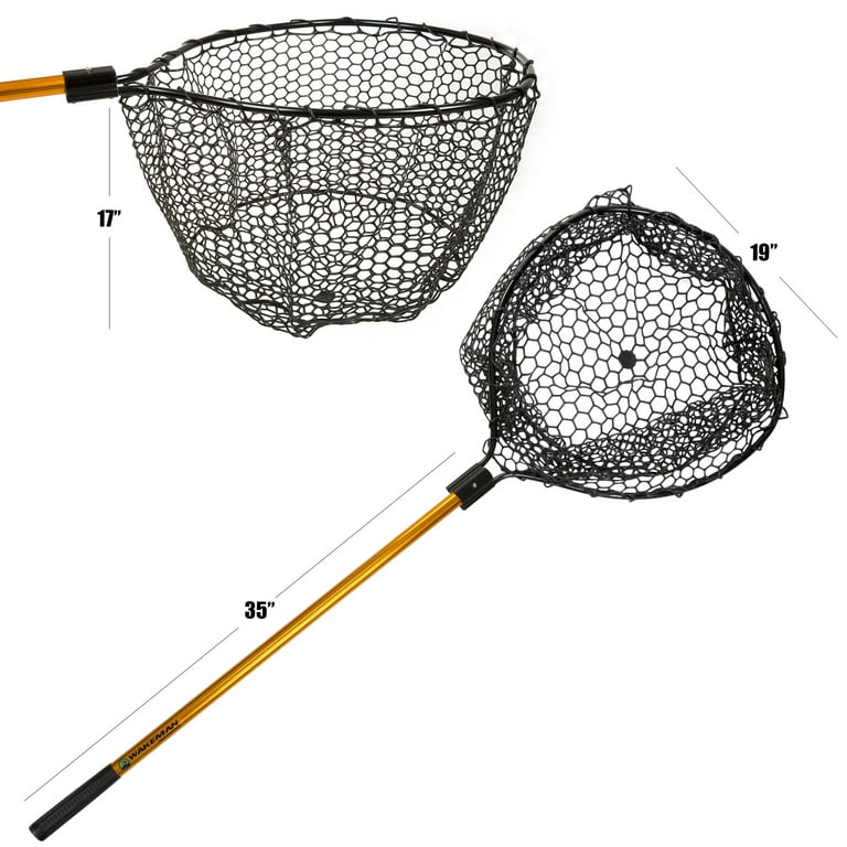 Wakeman 56-Inch Retractable Fishing Net with Telescopic Pole (Gold