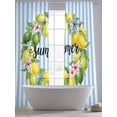 thumbnail image 5 of Lemon Wreath Sheer Curtains 108 Inch Long 2 Panels, Summer Fruit Frangipani Starfish Blue Stripes Light Filtering Rod Pocket Curtains, Sheer Voile Drapes for Living Room Bedroom, 52"x108", 5 of 8