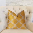 thumbnail image 2 of Plutus Honeycomb Yellow and Beige Luxury Throw Pillow - Double sided 18" x 18", 2 of 3