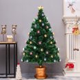 thumbnail image 4 of Gymax 4Ft Pré-Éclairé PVC Arbre de Noël Fibre Feu d'Artifice Optique Décor de Vacances, 4 of 10