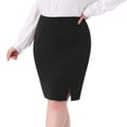 thumbnail image 2 of DARING DIVA Women's Plus Size Knee Length High Waisted Stretchy Skirt 3X Black, 2 of 6