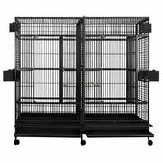 A&E Cage Co. Double Flat Top Macaw Cage-Black