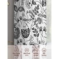 thumbnail image 6 of Boho Black Floral Sheer Curtains 84 Inch Length 2 Panels Set, Vintage Farmhouse Paisley Plant Leaf Voile Window Treatment Rod Pocket Curtains Sheers Drapes for Bedroom/Living Room/Kitchen 52"x84"x2, 6 of 7