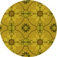 thumbnail image 1 of Ahgly Company Indoor Round Patterned Dark Bisque Brown Area Rugs, 5' Round, 1 of 6