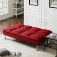 thumbnail image 4 of LUXMOD Relax Lounge Futon Sofa Bed Sleeper Red Fabric, 4 of 10