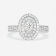 thumbnail image 3 of Silvago Jewelry 14K Silver Engagement Ring - Brilliant 1.46 Ct Round Cut Moissanite Wedding Ring - Double Halo Women's Ring - Popular Wedding Gifts - Bridal Moissanite Rings for wedding, 3 of 6