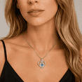 thumbnail image 3 of 925 Sterling Silver September Birthstone Necklace for Women, Rose Flower Heart Pendant Jewelry, Birthday Valentines Valentines Gifts for Mom/Wife/Girlfriend, 3 of 6