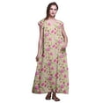 thumbnail image 1 of Bimba Robe Longue Maxi Imprimée pour Femmes en Rayonne, Chemise de Nuit à Manches Courtes, 1 of 4