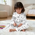 thumbnail image 4 of Yuncity Girl Pajamas Halloween Diy Autumn Winter Long Sleeve Jammies Casual Pjs Cozy Comfortable Loungewear Size 2-3 Years White, 4 of 8