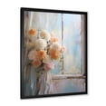 thumbnail image 2 of Designart "Vintage Flower View through Delicate French Windows I" Floral Framed Wall Art - Traditional White Window Entryway Framed Wall Art, 2 of 6