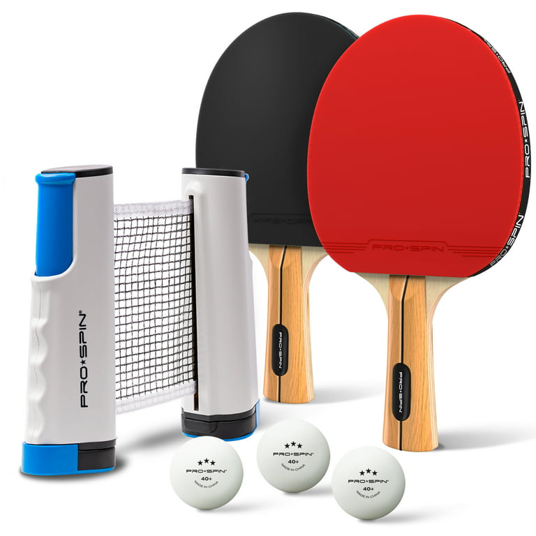 PRO-SPIN All-in-One Portable Ping Pong Set with Retractable Net,  High-Performance Ping Pong Paddles, 2-Player Set, Indoor & Outdoor Game