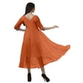 thumbnail image 3 of Moomaya Robe Maxi à Étages à Col en V Boutonnée pour Femmes, Robe de Soirée, 3 of 6