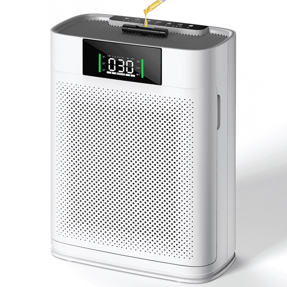 Honeyuan Air Purifier for Large Rooms up to 3500 Sq Ft, H13 True HEPA Filter, PM2.5 Air Quality Display, Pets Odor Removal, Aromatherapy, Child Lock, Model ZY3866G, White