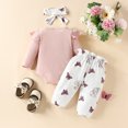 thumbnail image 4 of Fortune Baby Girl Ruffle Long Sleeve Elephant Romper Long Pants 2Pcs Infant Fall Clothes 0-24 Months, 4 of 8