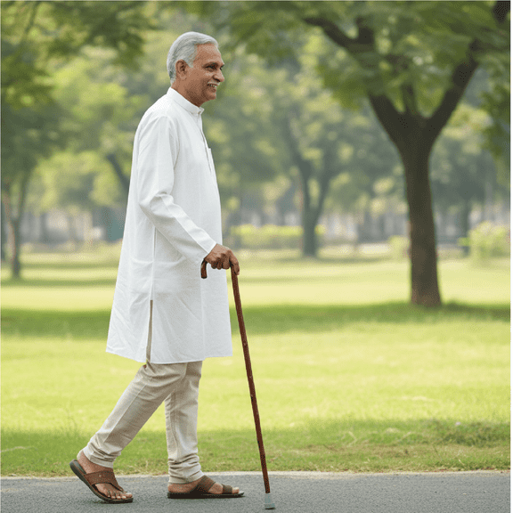 Polished Brown Wooden Walking Stick