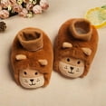 thumbnail image 2 of Generic Slippers Toddler Girl Autumn And Winter Children Toddler Boys And Girls Non Slip Flat Socks Plush Warm Solid Color Cute Pig Shape(6-9 Months,Brown), 2 of 8