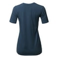 thumbnail image 3 of A2Y Women's Basic Solid Premium Cotton Short Sleeve Crew Neck T Shirt Tee Tops Midnight L, 3 of 6