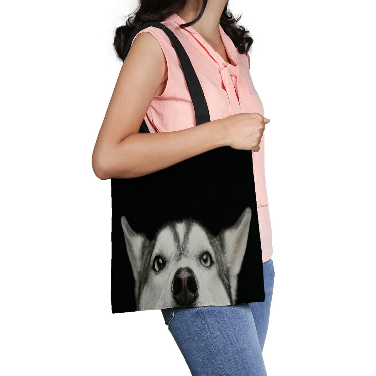 AD-GL1LBP A Pretty Siberian Husky Puppy Dog Insulated Pink School Lunch Box Bag 