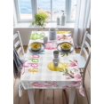 thumbnail image 3 of Happy Easter Rectangle Tablecloth, Spring Colorful Eggs Butterfly Grey Plaid Waterproof & StainResistant Tablecloth, Washable Oil-proof Table Cover for Dining/Party/Wedding/Camping/Buffet 52x70 In, 3 of 9
