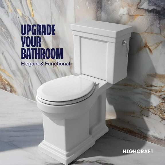 Premium Elongated Toilet Seat with Slow-Close Design & Adjustable Hinges - Molded Wood Toilet Seat - Fits Standard Elongated Toilets - Oval Seat in