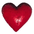 thumbnail image 3 of Mermaid throw pillow, two Reversible Sequin color Heart shaped decorative with pillow insert, 13''×15'' (Red & Pink), 3 of 4