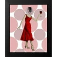 thumbnail image 2 of Fab Funky 12x14 Black Modern Framed Museum Art Print Titled - Monkey in Red Dress with wine, 2 of 5