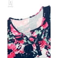 thumbnail image 2 of Gustave Women Buttons Up Neck Flowy Tank Tops Casual Floral Print Sleeveless T Shirts Summer Blouse Vest Plus Size "Blue, M", 2 of 9