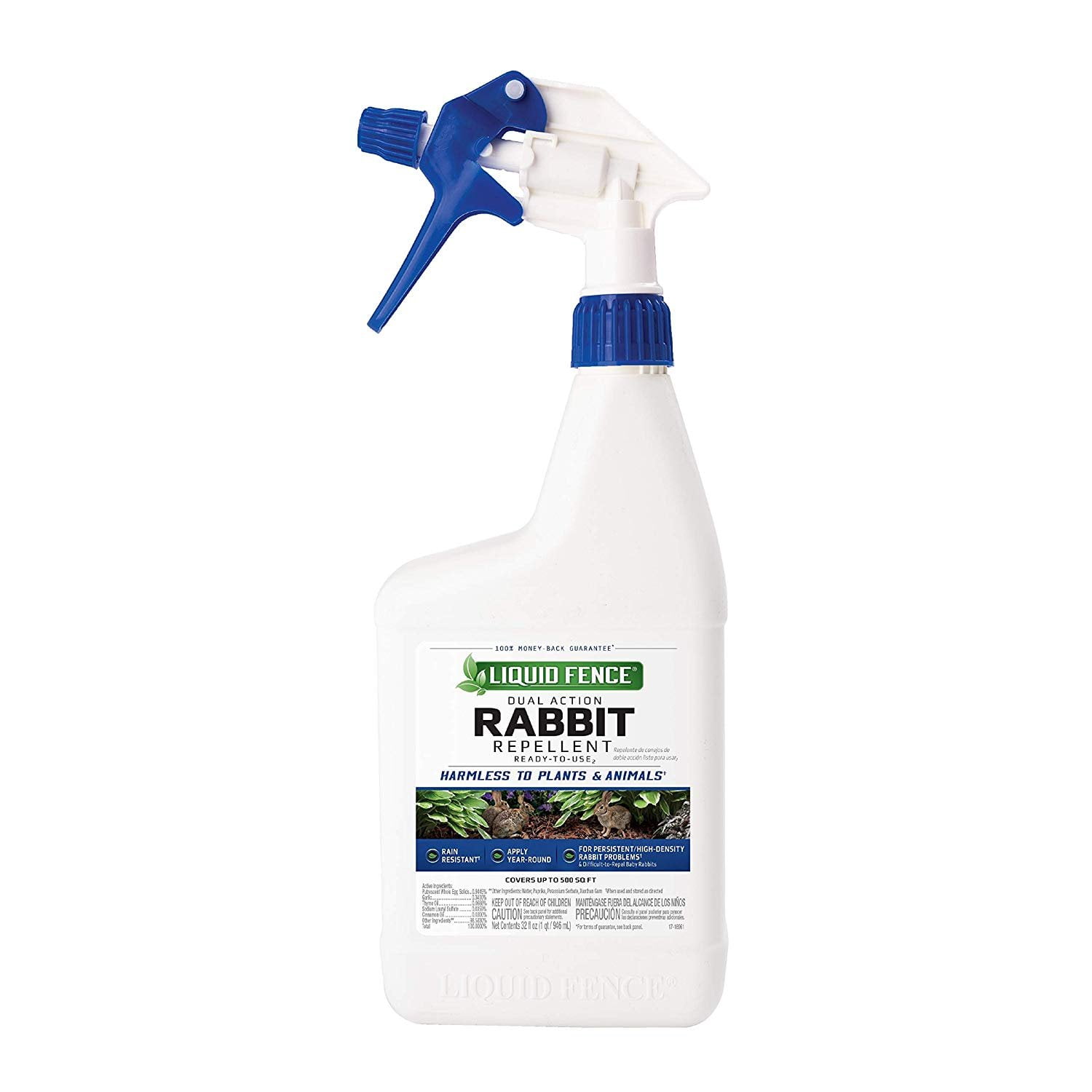 Liquid Fence Dual Action Rabbit Repellent Spray ReadytoUse, 32Ounce, 6Pack