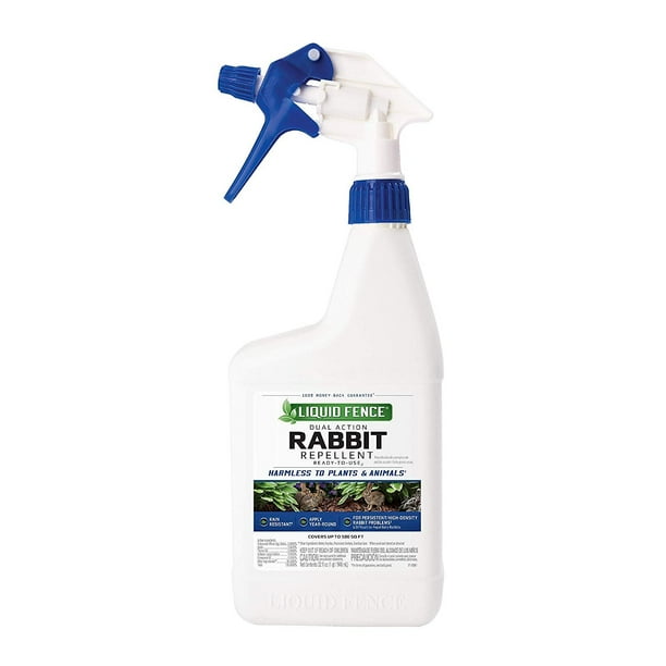 Liquid Fence Dual Action Rabbit Repellent Spray ReadytoUse, 32Ounce