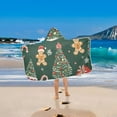 thumbnail image 2 of Yayeee Kids Hooded Towels Toddler Soft Absorbent Beach Bathing Wrap 50" x 23.5", Yellow Christmas Gingerbread, 2 of 5