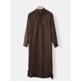 thumbnail image 4 of INCERUN Men's Muslim Saudi Arab Long Sleeve Islamic Jubba Abaya Thobe Dress Tops, 4 of 9