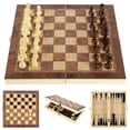 thumbnail image 4 of Wooden Foldable 3 in 1 Chess Backgammon Wooden Board Folding 44x44cm, 4 of 5