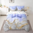 thumbnail image 2 of Castle Fairy Kids Teens Adults Cartoon Ribbon Bow-Tie Bedding Comforter Set 7 Pieces,Bling Pink Glitter Full Bedding Set Lightweight,Marble Stone Pattern Fitted Sheet Flat Sheet, 2 of 8