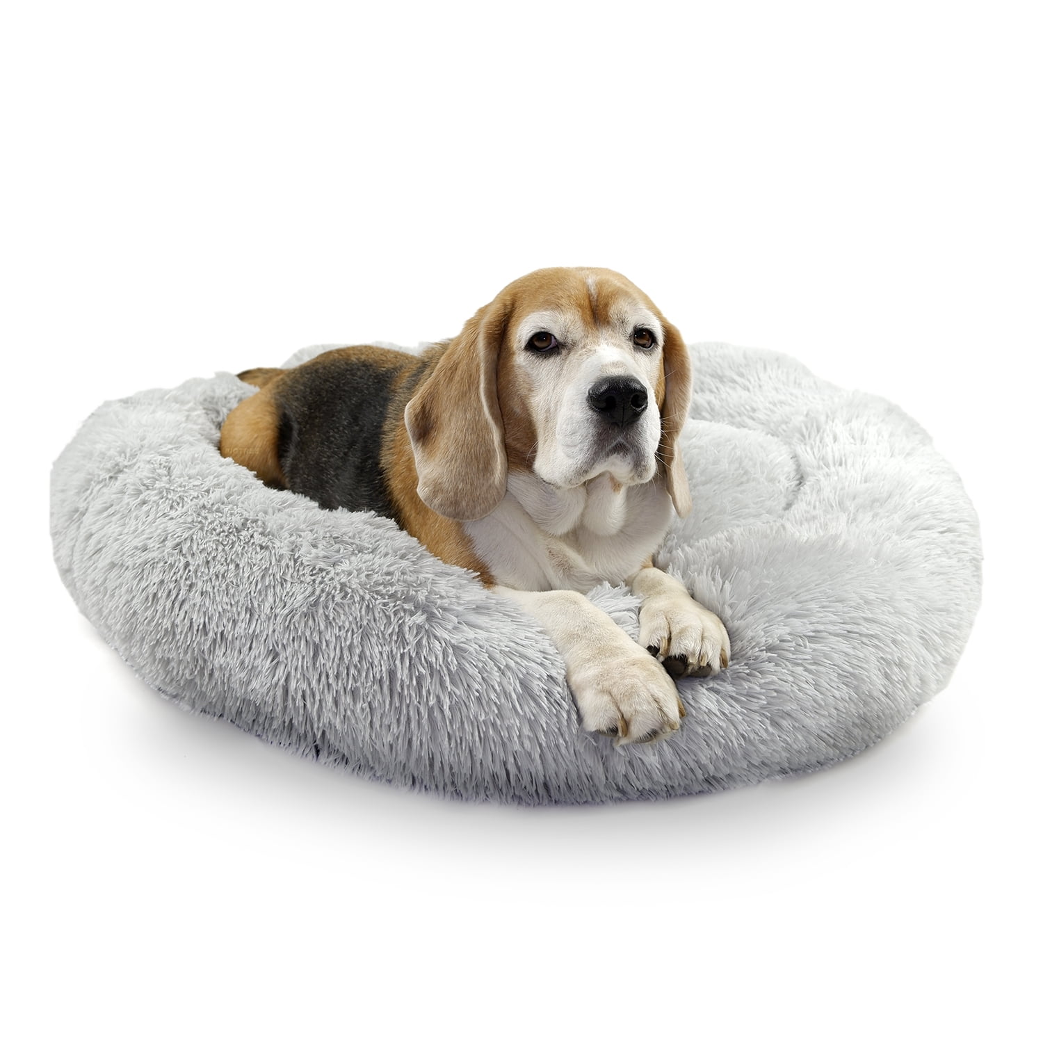 BIGTREE Long Plush Comfy Calming & SelfWarming Bed for Dog & Cat, Anti