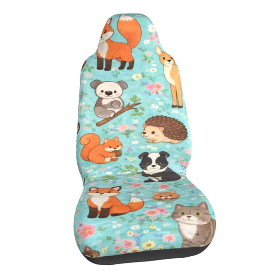 Cute Woodland Animals Car Seat Covers Stretch Car Seat Protectors Universal Fit
