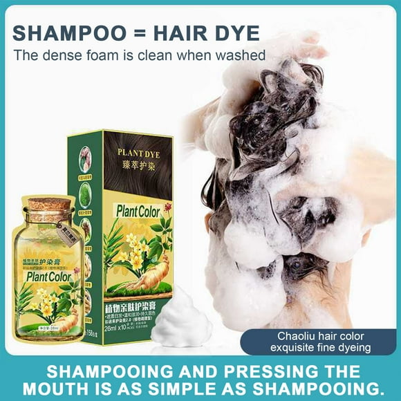 Semi-permanent hair colour Hair Coloring Cream Hair Plant Tea Color Cover Gray Hair Natural Cover Up 260ml