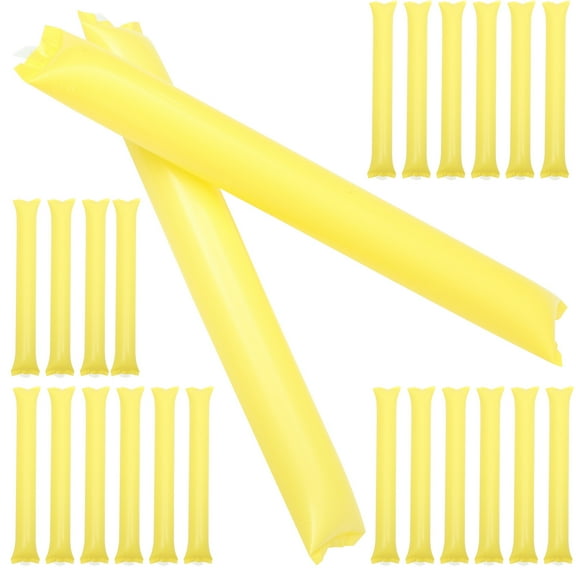STRANDCHIC 40Pcs Yellow Inflatable Noise Makers Party Wands for Team Spirit and Festivals