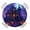 Blue Purple Black, variant on Halloween Round Tablecloth for 36-44 Inch Tables,Fitted Table Cover with Elastic Edge,Horror Pumpkins Halloween Dark Castle Purple Waterproof Outdoor Table Cloth Protector for Patio Garden Dinner
