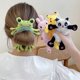 thumbnail image 2 of Lindo Conejo De Vaca Panda Felpa Lazos De Pelo Elástico Para Bebé Niña Kawaii De Dibujos Animados Pikachu Oso Niños Ponytail Titular Scrunchiespangjing, 2 of 4
