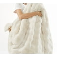 thumbnail image 4 of Brooklyn Loom Bubble Faux Fur 100% Microfiber Polyester  King Blanket in Ivory, All Season, Adult Size, OEKO-TEX Certified, 4 of 12