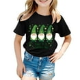thumbnail image 4 of Girls St Patricks Day Shirt Round Neck Shamrock Four Leaf Clover Short Sleeve Loose Fit Comfort Funny Tees T-Shirt Boys & Girls Shirts 4-5 Years, 4 of 4