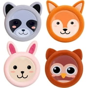 ICEWRAPS 4” Round Reusable Bead Gel Packs with Soft Cloth Cover - Hot Cold Boo Boo Pack for Kids Injuries - First Aid and Pain Relief - 4 Pack