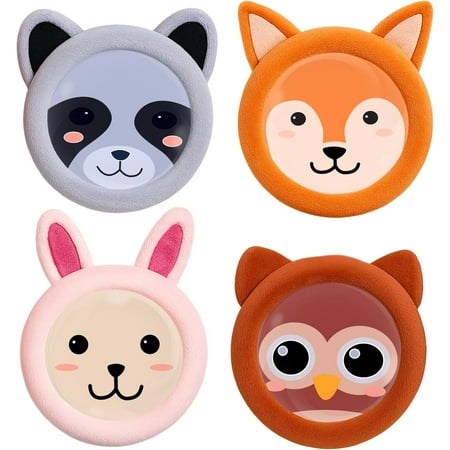 ICEWRAPS 4” Round Reusable Bead Gel Packs with Soft Cloth Cover - Hot Cold Boo Boo Pack for Kids Injuries - First Aid and Pain Relief - 4 Pack