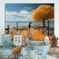 thumbnail image 2 of Designart "Beachside Road by the Coast II" Nautical & Beach Metal Art Living Room, 2 of 5