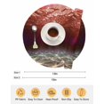thumbnail image 6 of 13 Inch Round Placemats Set of 4, Red Ocean Waves Non Slip Heat Insulation PP Table Mats, Summer Beach Coastal Abstract Washable Place Mats for Kitchen Dining Party Table Decor, 6 of 7
